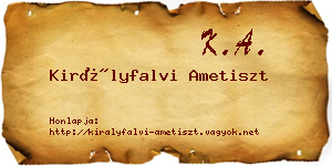 Királyfalvi Ametiszt névjegykártya